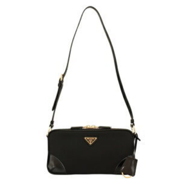 Prada TESSUTO SPAZZOLATO Shoulder Bag Black V NERO - Picture 1 of 8